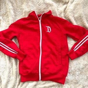 DISNEYLAND RESORT Woman's Red & White Ziip Up Track Jacket Size S